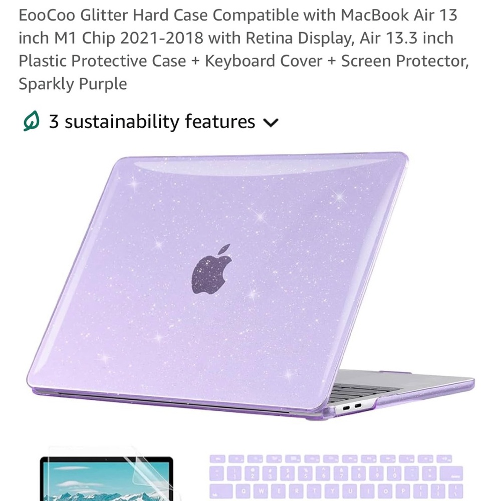 Sparkly Purple MacBook Air 13 Inch Case
